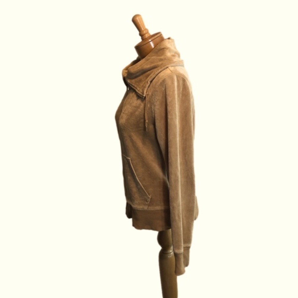 Michael Kors Vintage Light Brown Velour Zip Up Jacket with pockets Size Medium - Picture 4 of 14